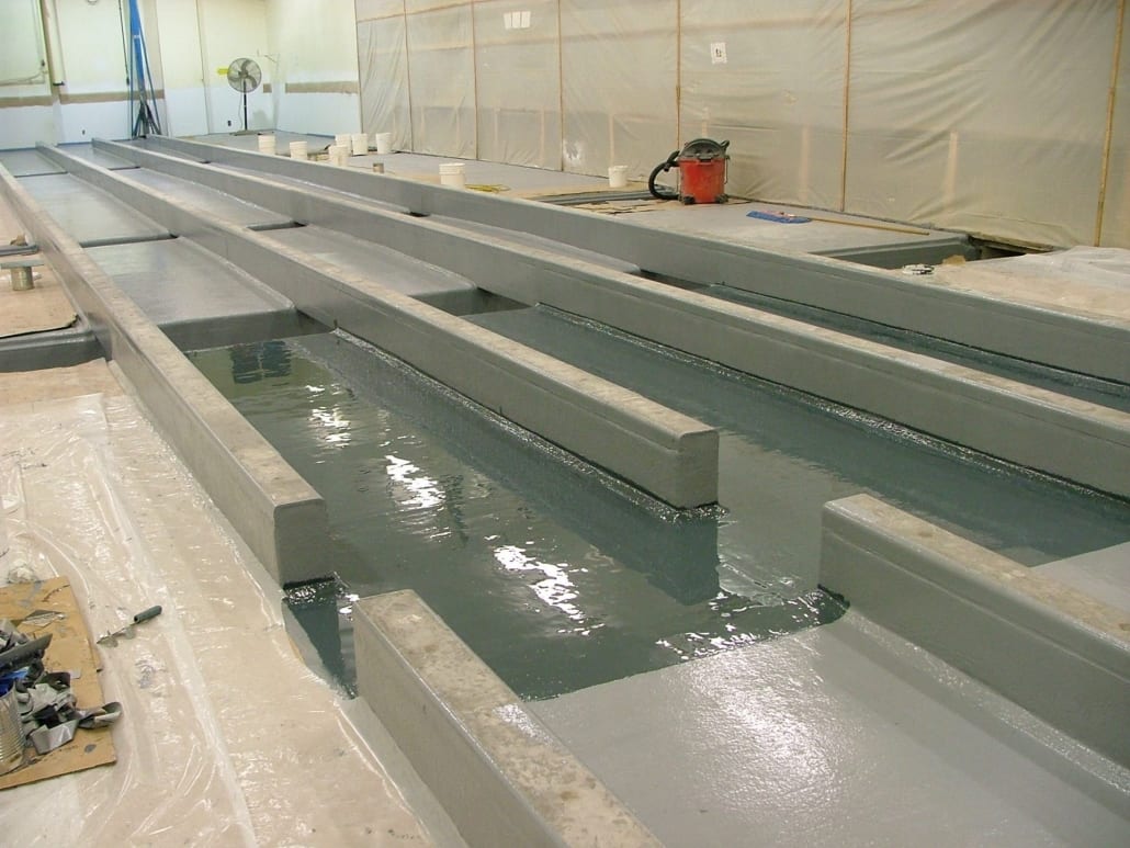 Tyco manufacturing floor chemical resistant coating installation in Oregon
