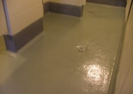 Yamhill County Jail restroom epoxy flake floor installation