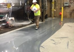 Urethane base with urethane top coat chemical plant flooring install in Oregon