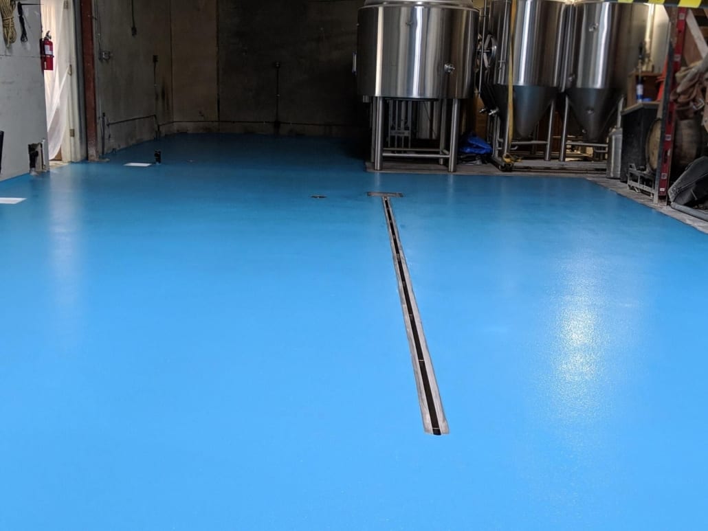 Parliament Brewing brewery flooring installation California