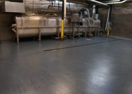 Epoxy commercial flooring installation at Tommyknocker brewing in Idaho Springs Colorado