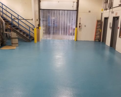 Urethane floor with epoxy top coat and Fiberglass wall system with Gelcoat top installation in Bellingham, Washington