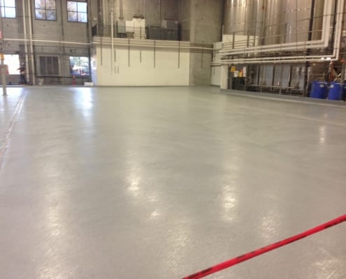Cascade Floors epoxy flooring installation at Stone Brewing in California
