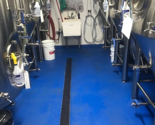 Florida brewery epoxy flooring installation at Coastal County Brewing