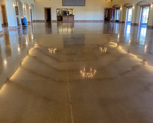 Polished concrete flooring installation in Salem Oregon vineyard