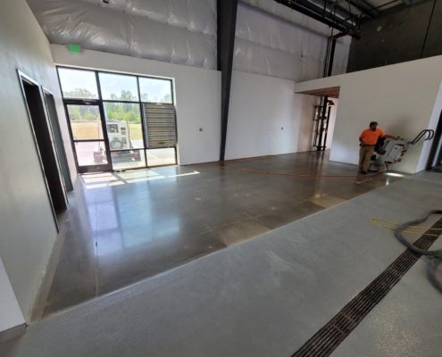Ground polished and sealed concrete winery industrial flooring project in Salem Oregon