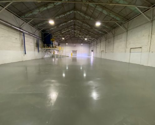 Polyester and urethane industrial commercial flooring installation in Colorado