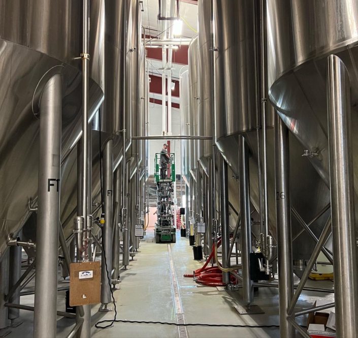 New epoxy commercial brewery flooring project at Brewery in Jackson Hole Wyoming