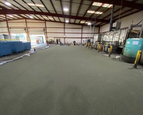 Recycling center industrial flooring installation in California